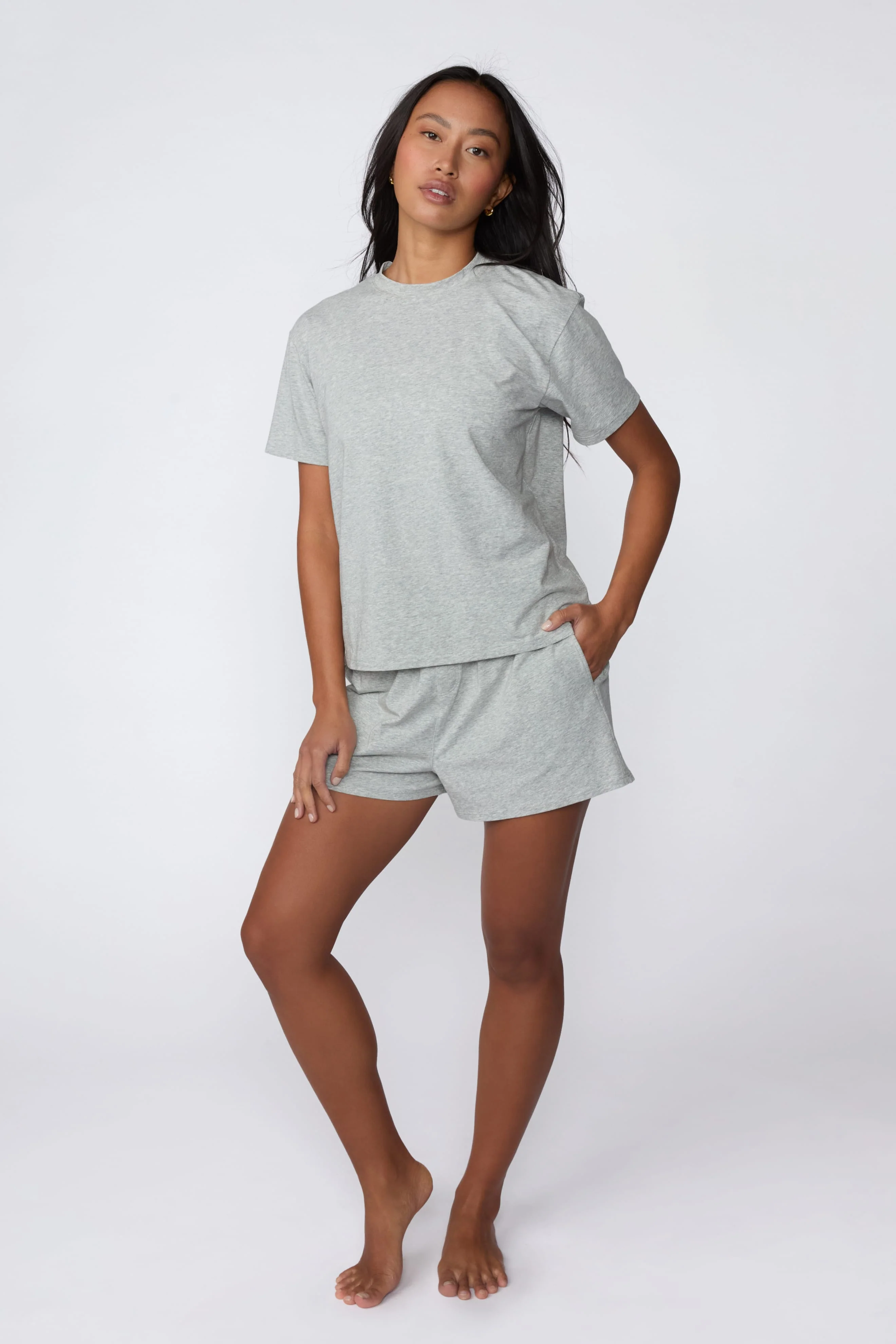 Cloud Cotton Pajama Shirt - Heather Grey - Image 4