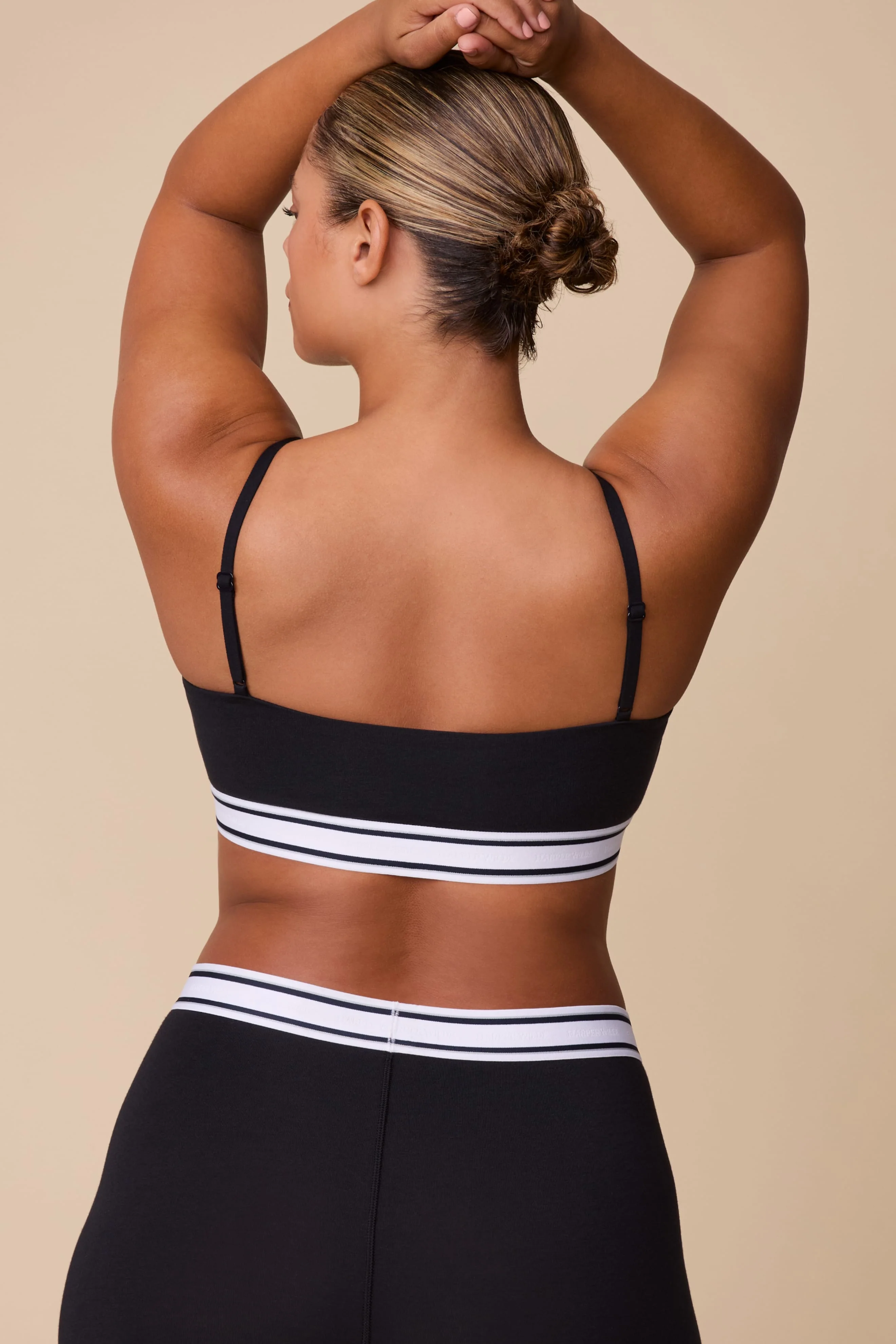 Cloud Cotton Retro Bandeau Bralette - Black - Image 4