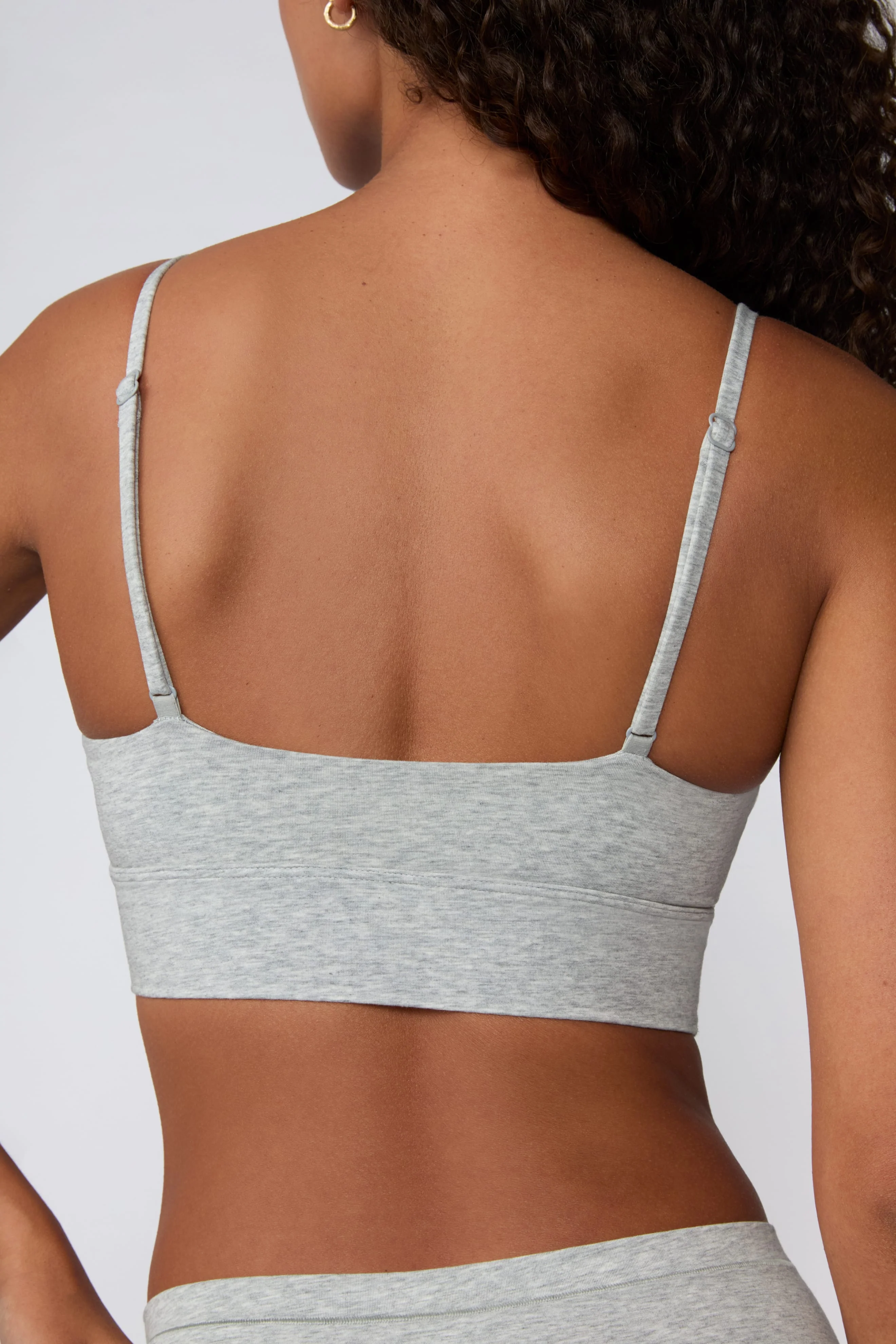 Cloud Cotton Thin Strap Bralette - Heather Grey - Image 4