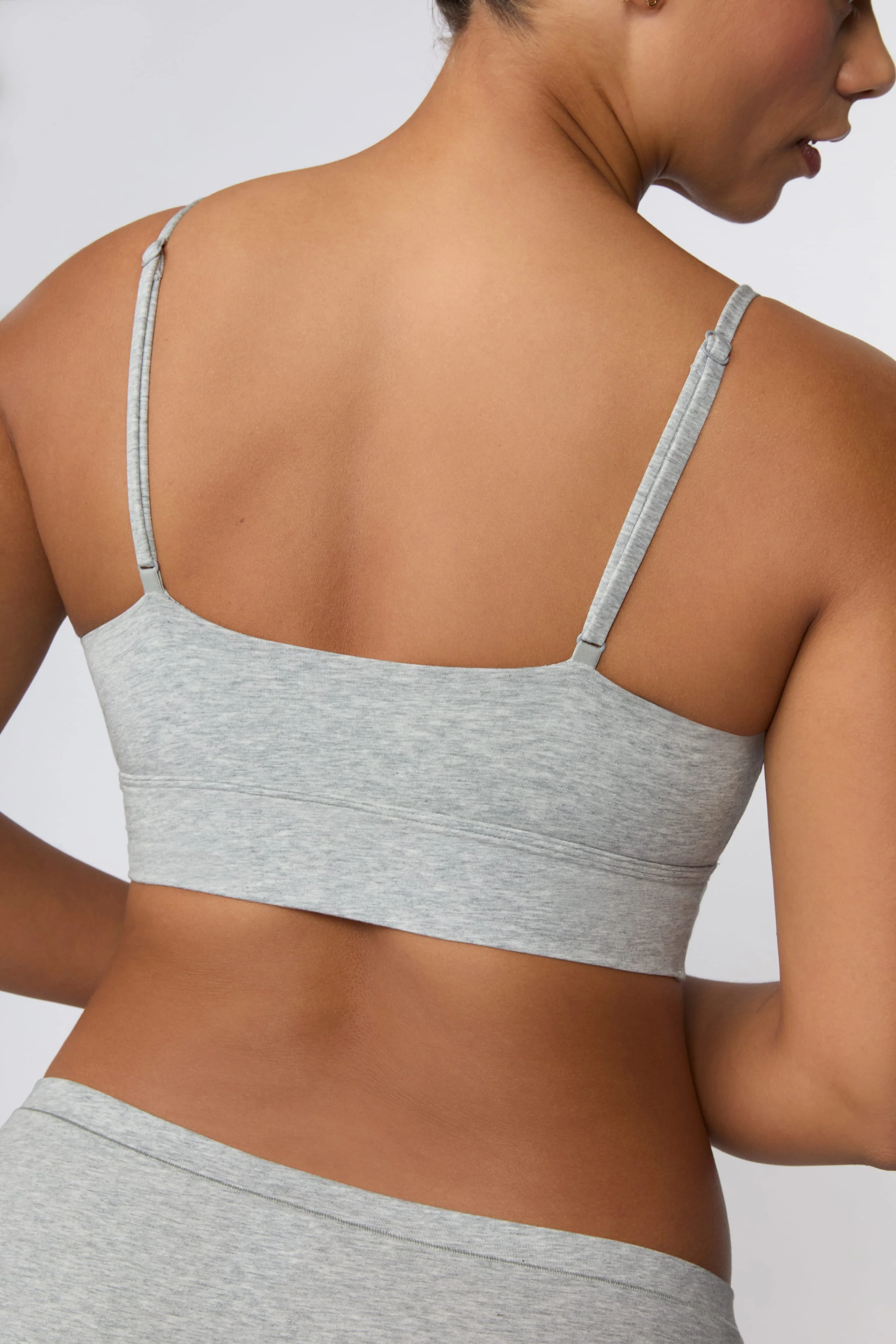 Cloud Cotton Thin Strap Bralette - Heather Grey - Image 7