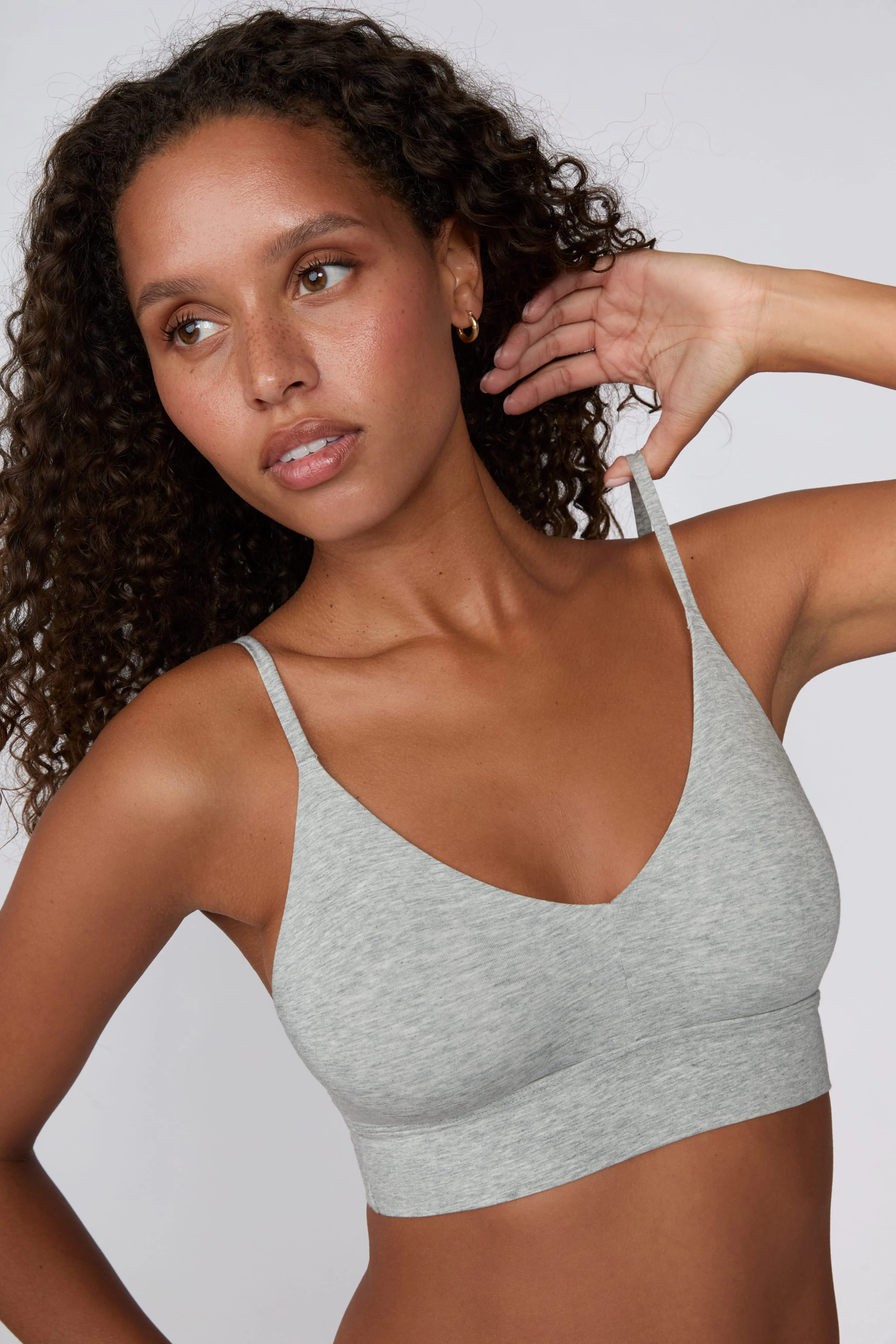 Cloud Cotton Triangle Bralette - Heather Grey - Image 4
