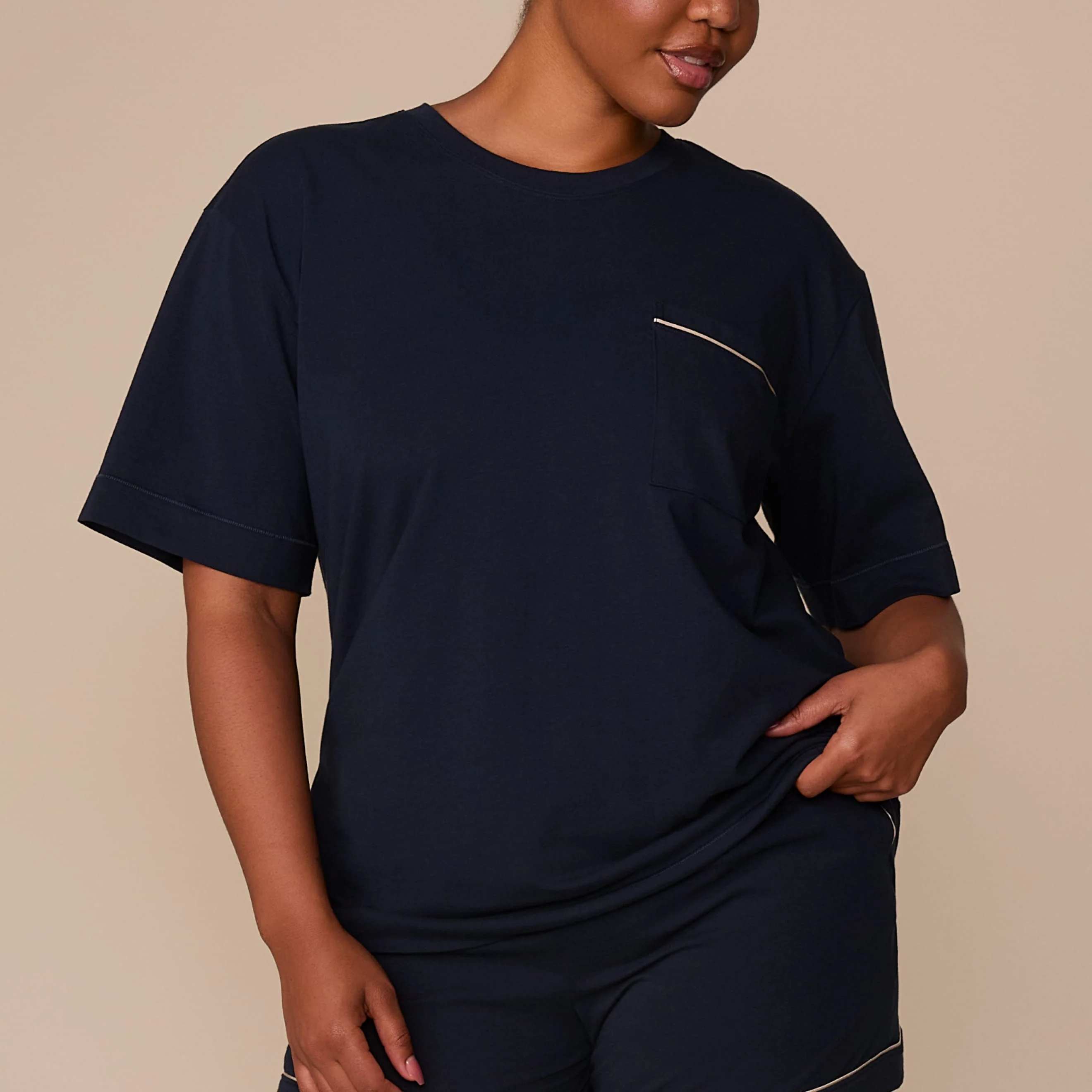 Perfect Pima Pajama Tee - Navy - Image 8